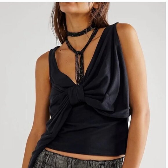 Free People Tops - Free People Tied Up Top In Black Size M